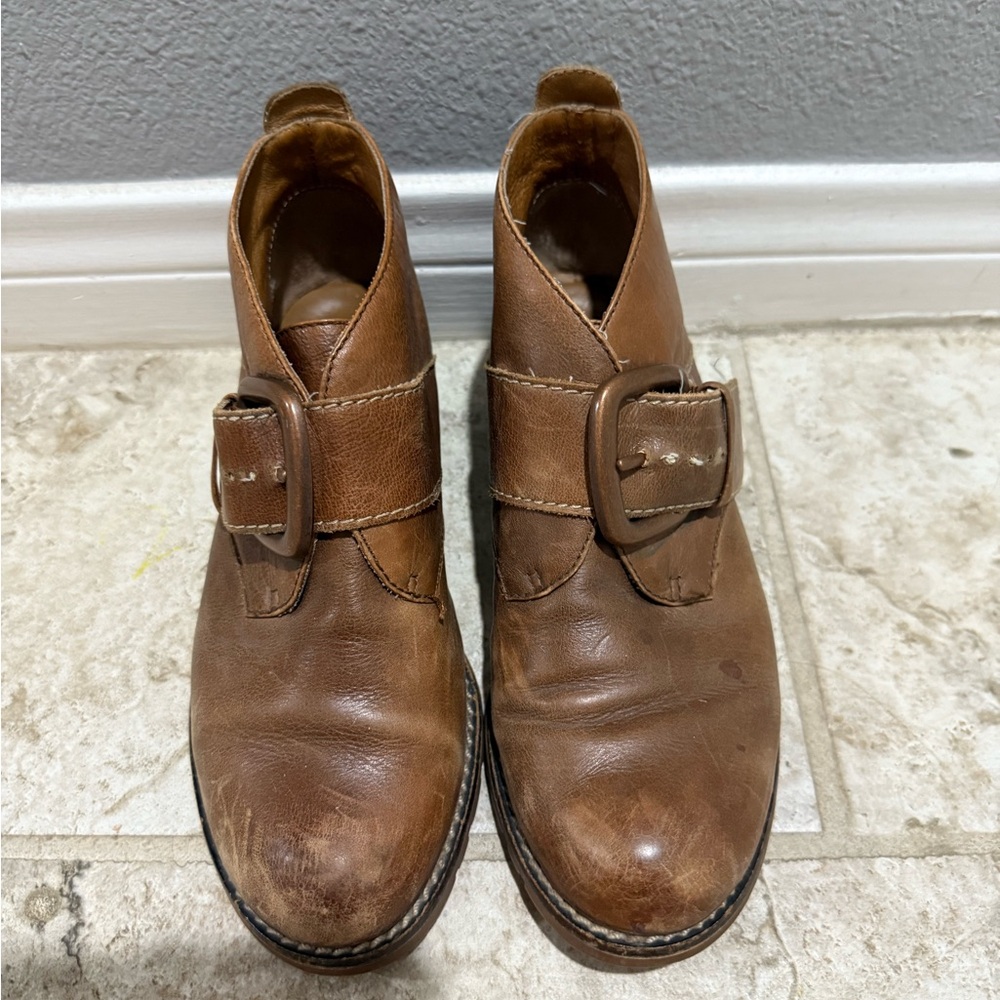 Sofft Brown Leather Ankle Booties